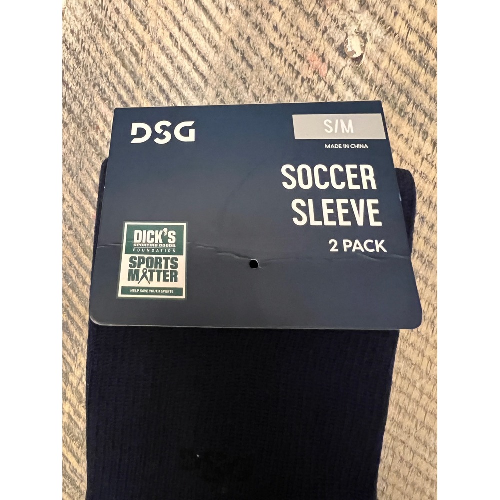 DSG Soccer Sleeve Kids S/M Navy NEW 2 Pack Compression‎ DSGSCRSLV01 - Picture 2 of 6